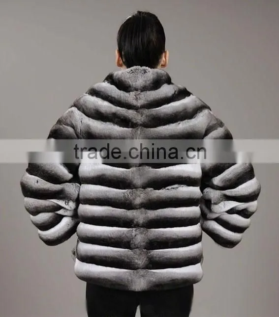 wholesale price chinchilla rex rabbit fur coat