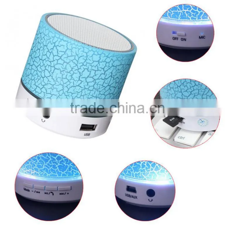 Colorful Led Light Wireless bluetooth speaker with TF card playing