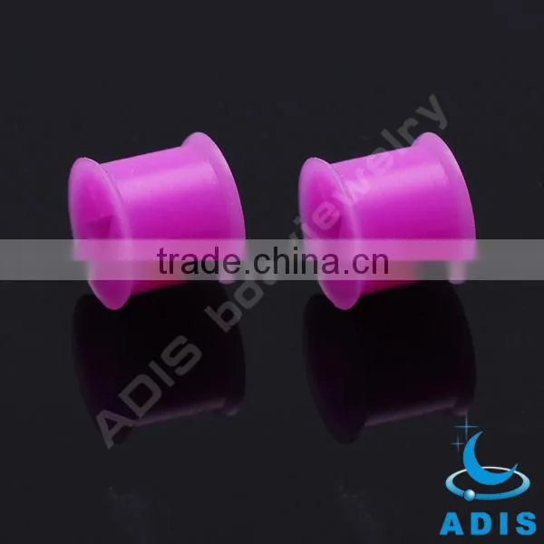 silicon ear tunnel studs earrings with five-star hollow