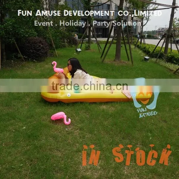 Low MOQ stock food pizza design pool float inflatable donut