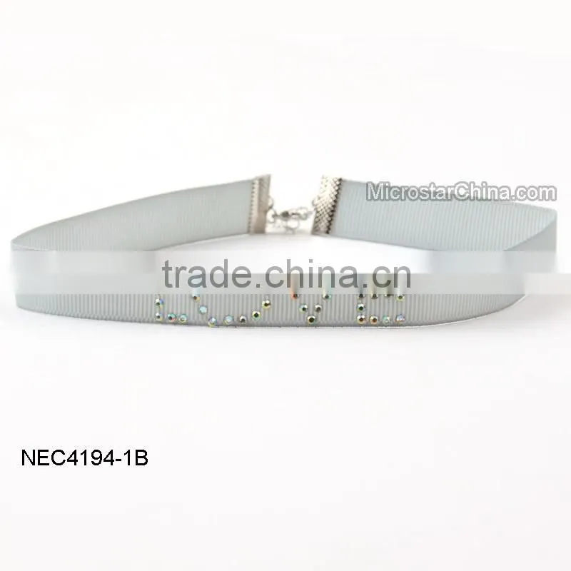 2016 New Design Hotsale Fashion Adjustable Ribbon Choker Necklace