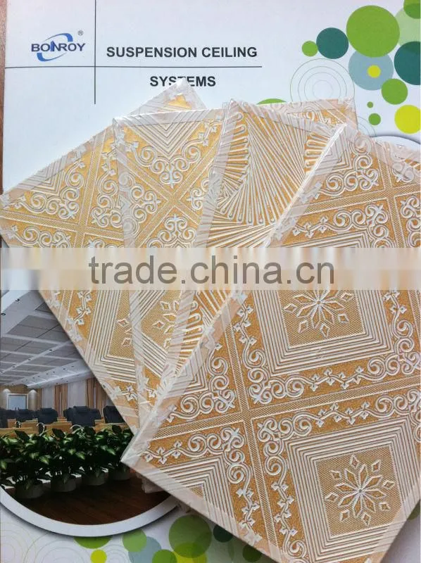 Alum foil back gypsum ceiling / 2x2 Pvc gypsum ceiling