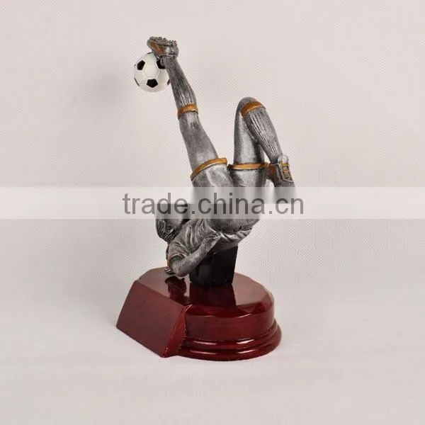 Resin female football trophy cup