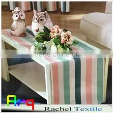 Simple Mediterranean multi color stripe printed polyester cotton fabric for table cloth sofa cushion cover using