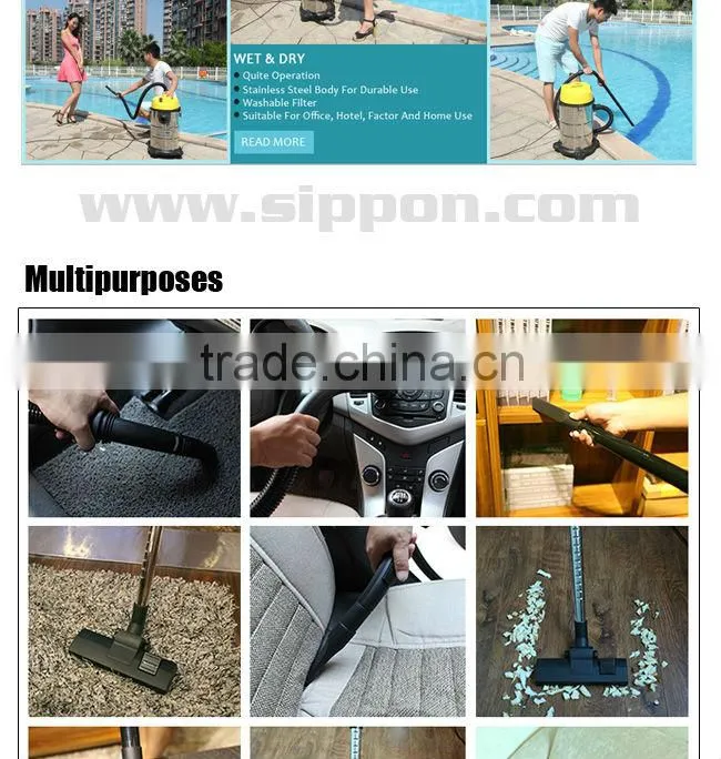 Stainless Steel Barrel Wet&Dry Vacuum Cleaner For House Cleaning