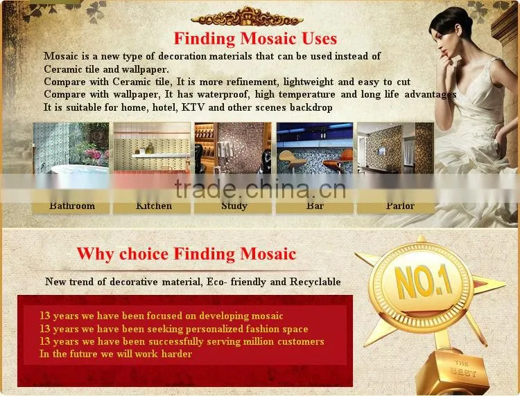 2013 new style self adhesive aluminium mosaic tiles