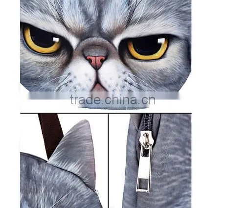3d cat face tote bags