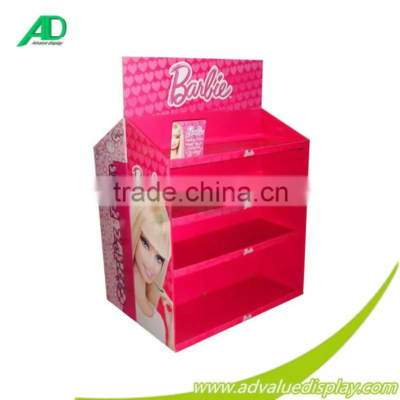 Pop up cardboard pallet display stands with peg hooks for golf ball/golf gloves/golf shirt
