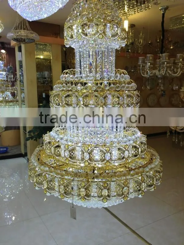 newest crystal hanging chandelier / pendant lamps big modern light gold