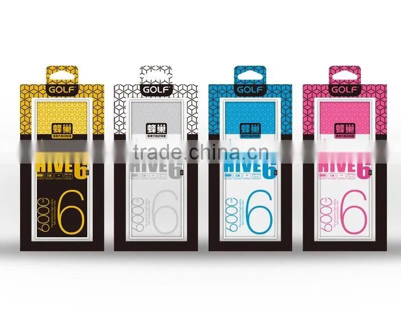 GOLF HIVE Honeycomb Series Power Bank 3000mAh / 5000 mAh / 6000 mAh Universal Charger Portable External Battery Powerbank