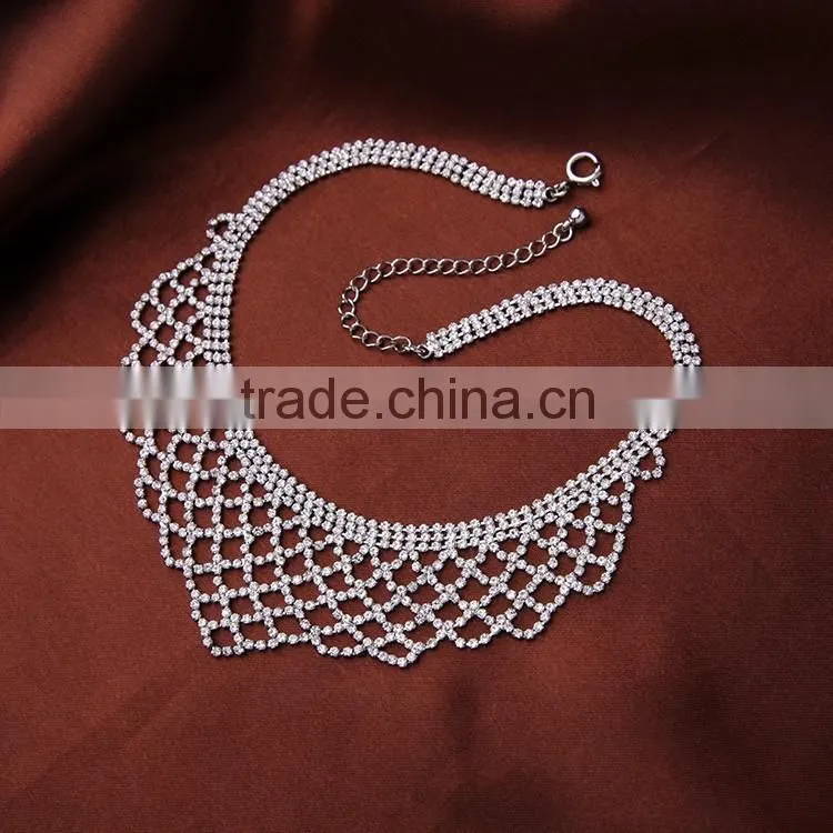 Cheap Wholesale Jewelry Necklace 2016 Latest Design Fashion Multiple Layered Luxury Crystal Necklace