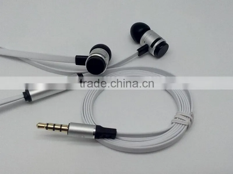 popular metal earphones flat cable with deep bass