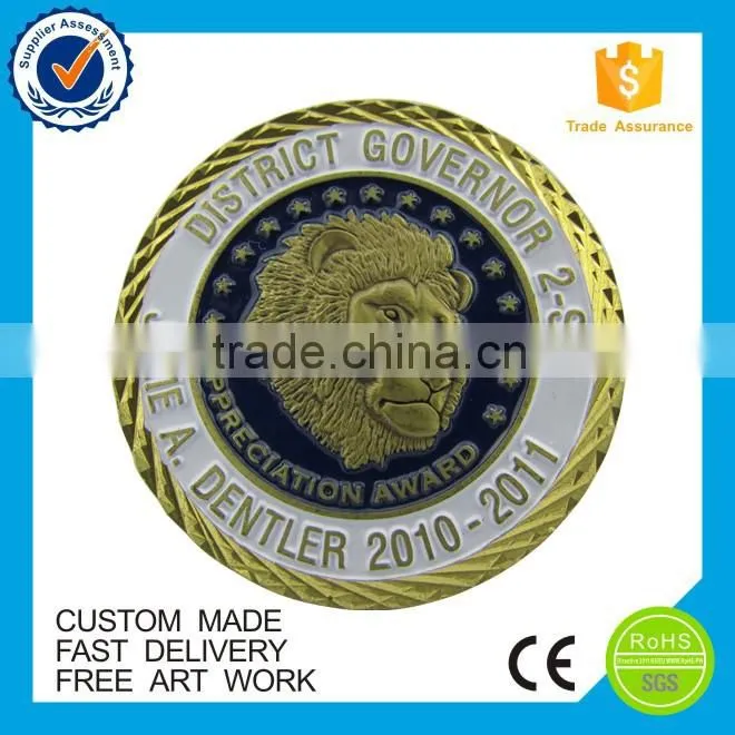 Best selling customized 3D gold plating coin