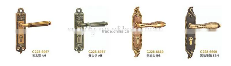 luxury Tri-circle brand Brass European interior room door lock;High-end european-style door lock series