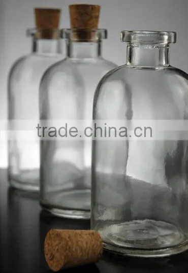 amber/frost/clear glass Apothecary Bottle with Cork Stopper