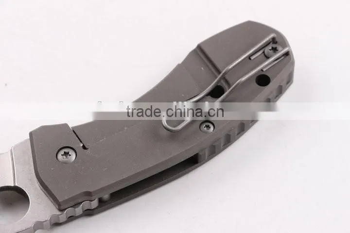 OEM D2 blade material pocket knife with Titanium alloy handle