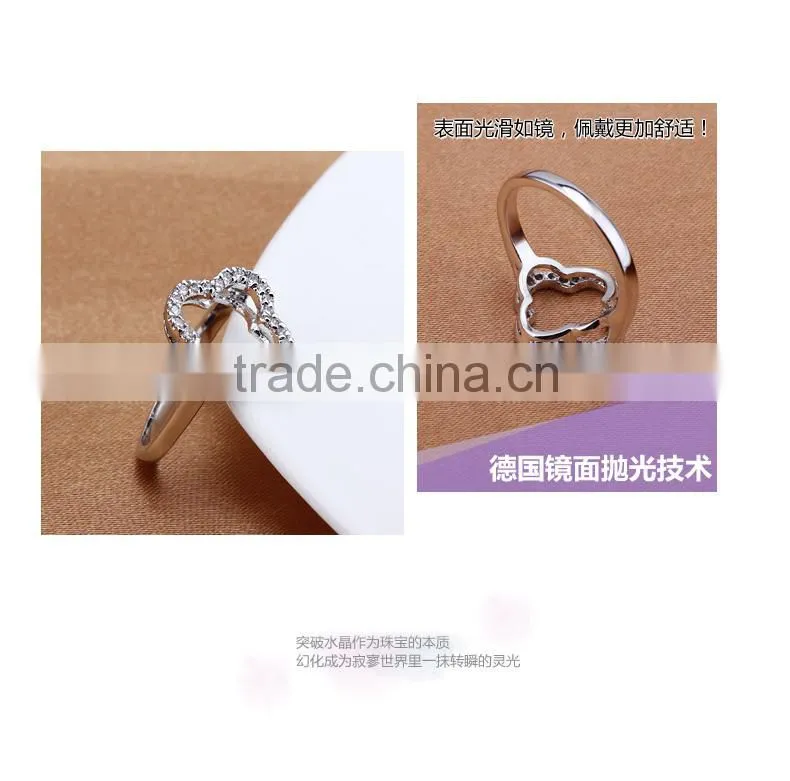 OUXI 2015 unique engraved rings made with Crystal jewerly 40117-1