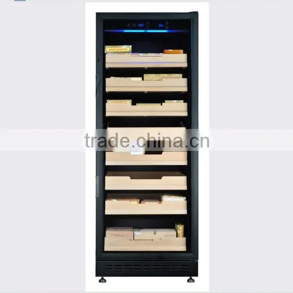 double layers LOW-E(UV protected) glass door Black Wooden Cigar Cellar