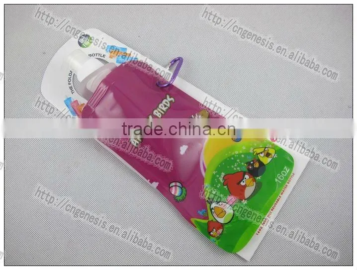 collapsible water bottle, collapse plastic bottle, foldable drinking bottle