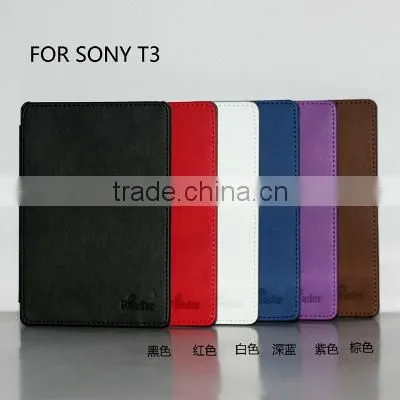 For Sony PRS-T3 PRS-T3S Ebook Reader DA Red PU Leather Hard Cover Case