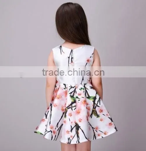 2016 new arrived flower kids beautiful model dresses wholesale price summer kids dresses for weddings