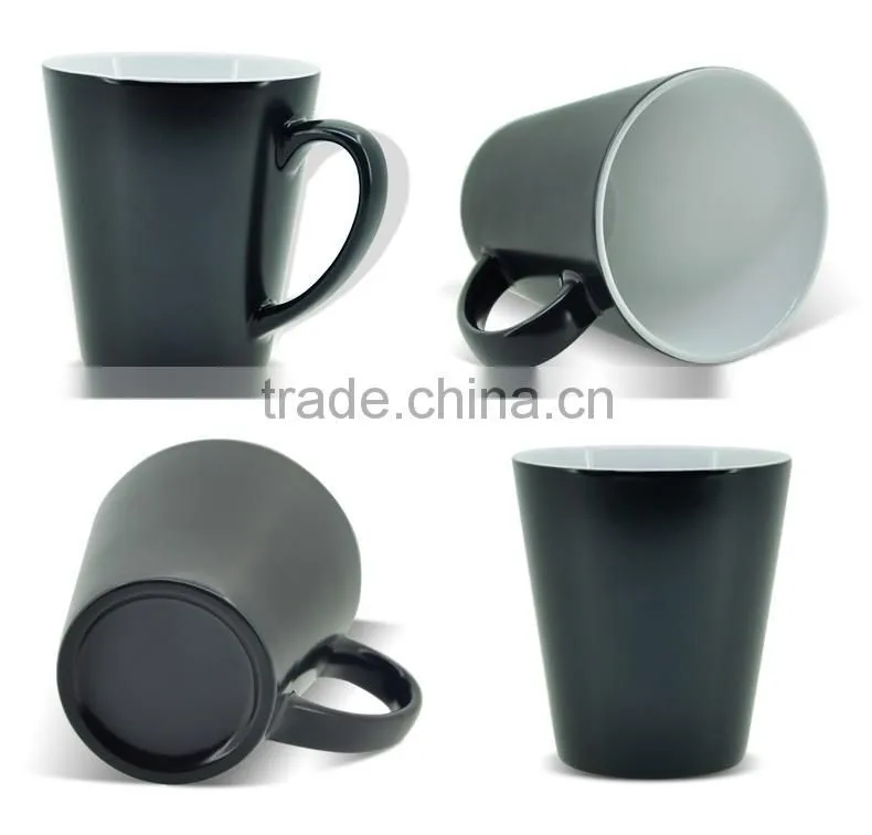 New wholesale ceramic blank 12 oz conical sublimation temperature changing mugs