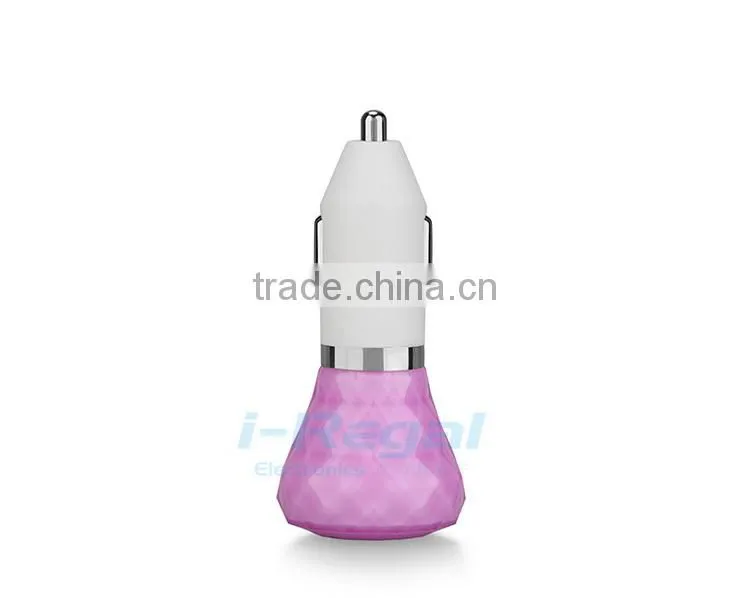 factory CE ROSH certification New design portable dual USB car charger 2.1A with high quality