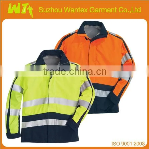 Reflective safety Men's waterproof softshell jacket