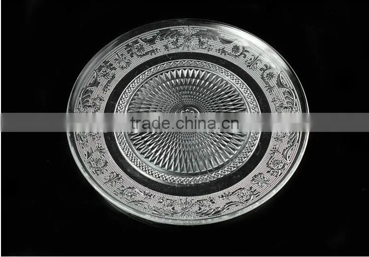 2pcs/set clear glass cake cookie plate with iron stand