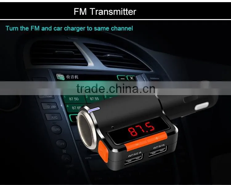 BC09 new product Bluetooth FM hands-free car charger with Cigarette Lighter Port