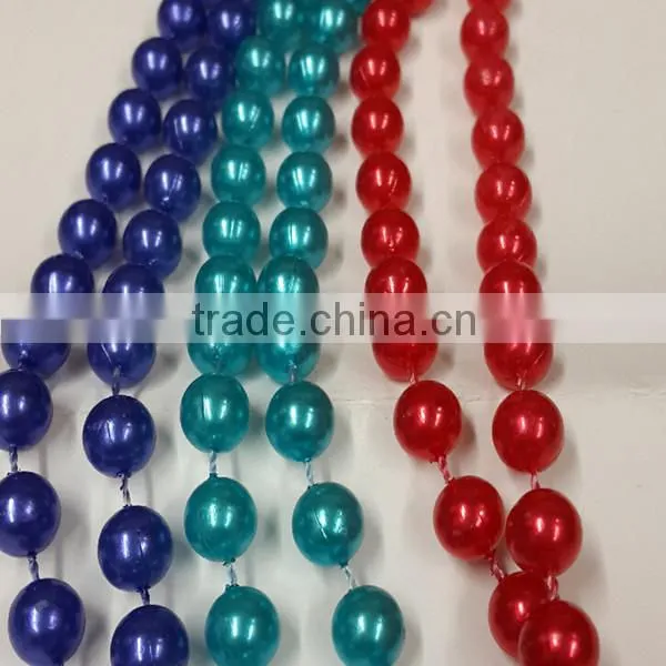 wholesale connecting necklace 4mm silver plated plastic chain round plastic beads chain sold by kilograms