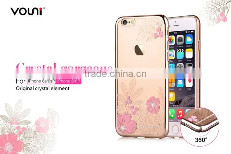 Crystal Electroplating With Diamond Bling PC Back Cases Cover For Iphone 6 6S 6 Plus