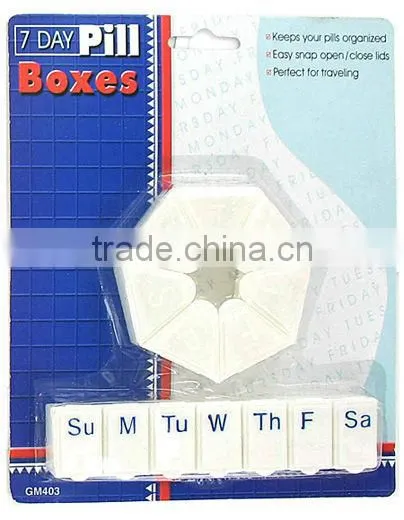 2PCS Pill Case,Portable Weekly /7 Days Pill Boxes,Promotional Pocket Pill Box,Plastic Pill Case