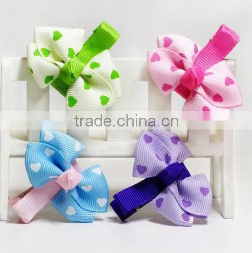 fashion textile bow shaped alloy hair clip