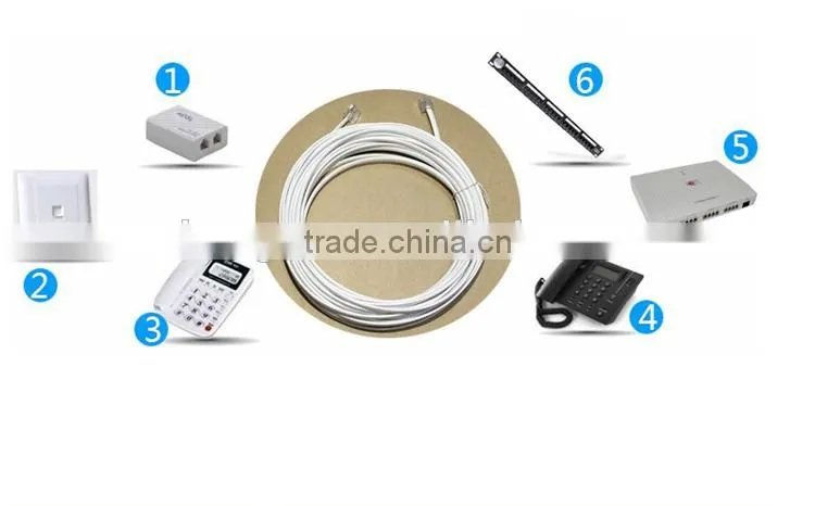 Cable manufacturer wholesale RJ11 cable 2core&4core for telecom system