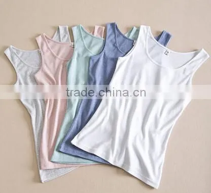 classic vest 100% cotton travel vest O-neck basic kids cotton vest