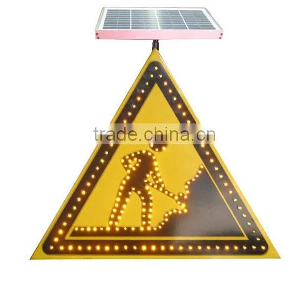 solar road work ahead signage, automatically lighting traffic signs for road construction