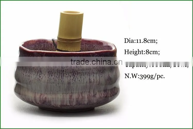 Light Red Porcelain Enameled Bowls Used for Holding Matcha Powder