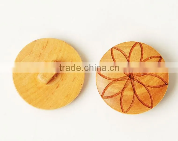 High Class Natural Black Wood Material, Wooden Buttons with Logo Engraved On