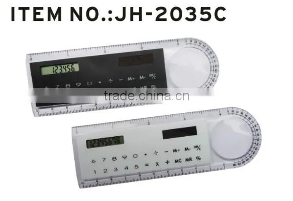 Promotional Multi-functional 8 Digits Ruler Calculator with magnifier
