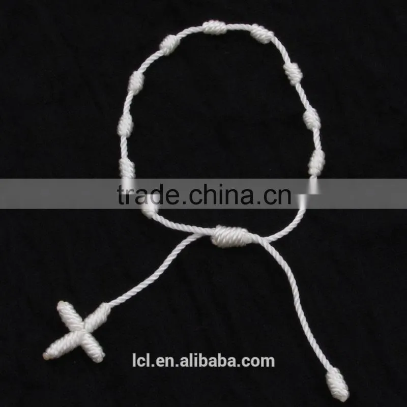 2015 new designs bracelet pure white & colorful rope cross bracelet jewelry hand made bracelet for woman cute girl childen