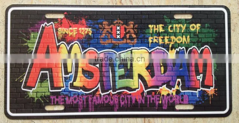 decorative city wall license plate