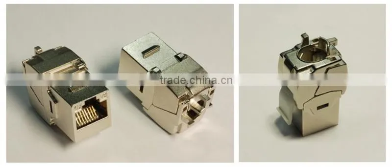 RJ45 STP 8P8C Connector Slim Version Cat6A Keystone Jack
