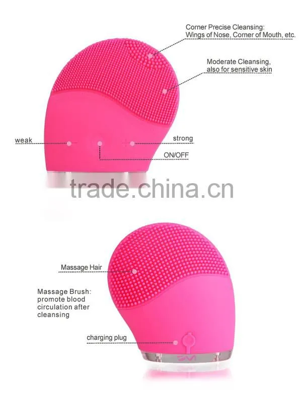 Wholesale USB rechargeable Skin Care ultrasound machine sonic face brush Best facial cleansing brush