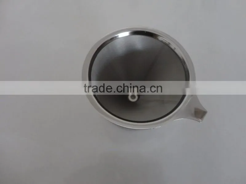 Hot Selling One Part Reusable Double Wall Stainless Steel Pour Over Coffee Dripper