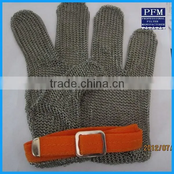 stainless steel mesh hand safty cut resistant chain mail gloves for buthcer
