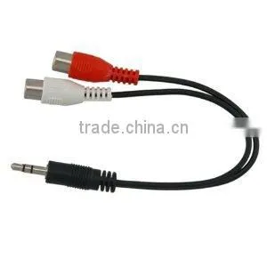 3.5mm to RCA audio vedio cable,3.5mm Male to 2 RCA Female Y-Type Cable with 3.5mm to 2.5mm M/F Adapter
