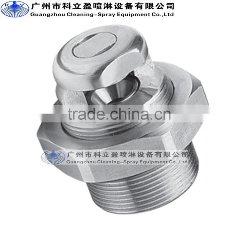 Stainless steel self-cleaning flat jet spray nozzle