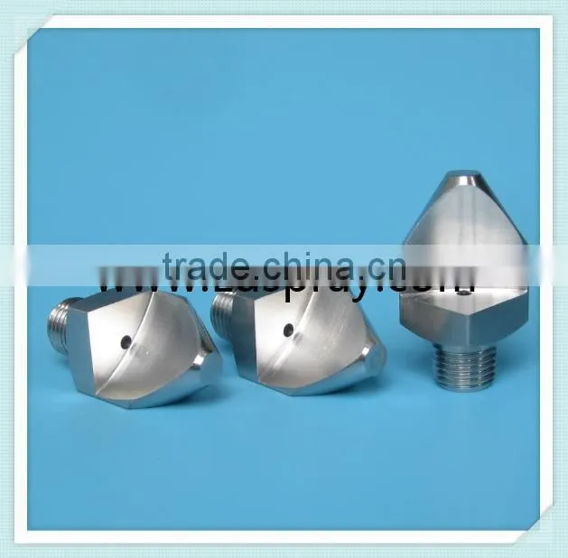 Flat fan-shaped spray high impact nozzles