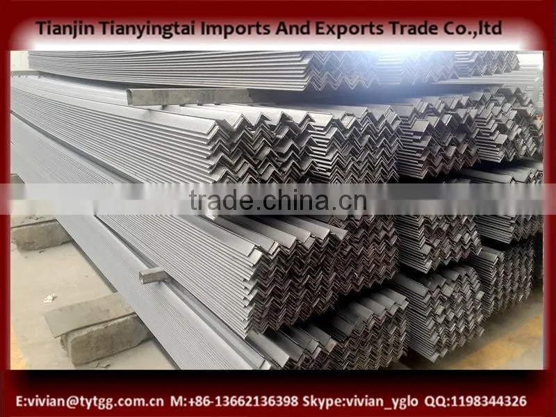 q235 unequal black steel angle with holes
